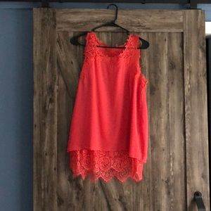 Stitch Fix Coral Lace Tank